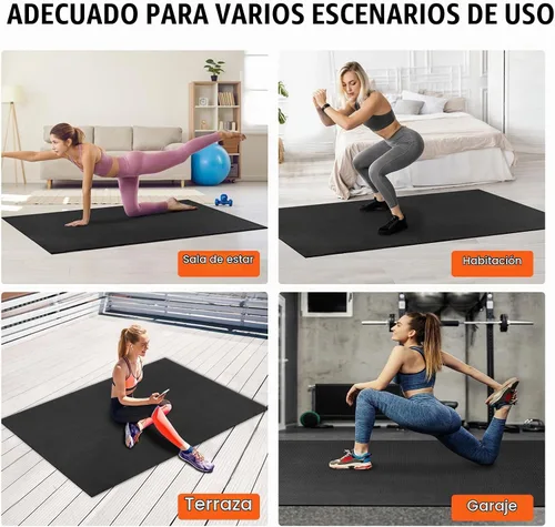 Vista 7 de VEVOR Large Exercise Mat, 12'x6'/10'x6'/9'x6'/8'x6'/8'x5'/7'x5'/6'x4' (7mm) Extra Thick, Non Slip High Density Premium Workout Mat, Exercise Yoga