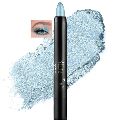 Vista 12 de Boobeen Sombra de ojos en barra impermeable con lápiz de sombra de ojos en crema brillante, kit de maquillaje de ojos con purpurina fácil de usar