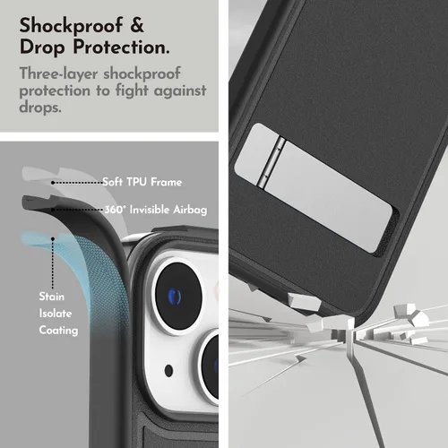 Vista 5 de Funda magnética para iPhone 14 Plus de 6.7 pulgadas (2022), soporte delgado con protector de pantalla compatible con Magsafe a prueba de golpes