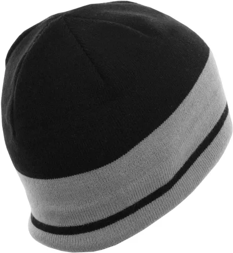 Vista 3 de Calvin Klein Mens CK Reversible Knit Beanie Hat - NegroPlata, NegroPlata