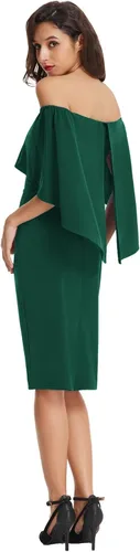 Vista 2 de GRACE KARIN Vestido midi delgado con hombros descubiertos para mujer