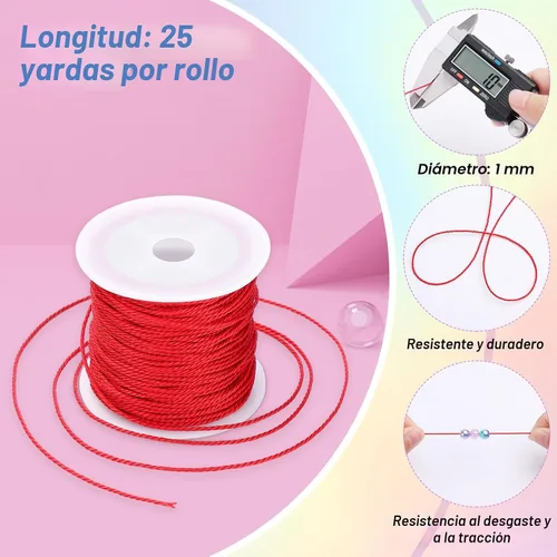 Vista 4 de Cridoz 20 rollos de hilo encerado para hacer pulseras, cordón de hilo encerado para pulseras, cordón de poliéster encerado para pulseras