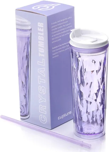Vista 11 de Vaso para batido de cristal con cierre y bloqueo para bebidas frías y calientes Cupture, de 22 oz, Negro diamond