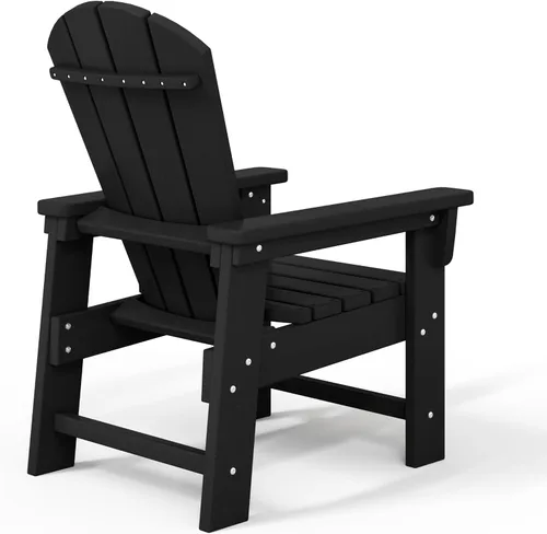 Vista 8 de WestinTrends Malibu Kids - Silla de patio de plástico HDPE Adirondack para exteriores, color negro