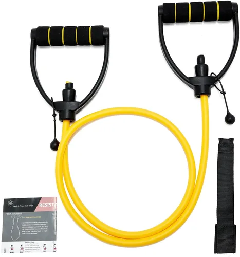 Vista 7 de ZHIAMZ Bandas de ejercicio con asas, tubo de resistencia y anclaje de 3 piezas- 60lbs