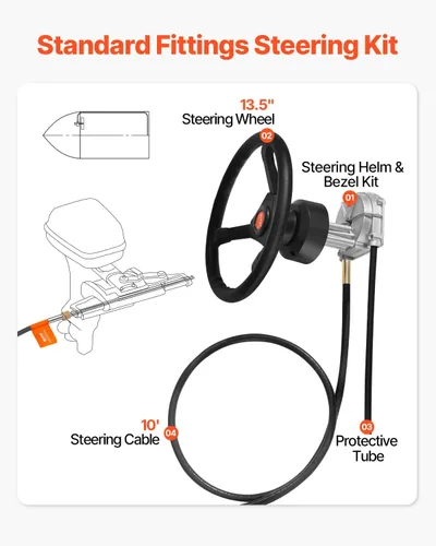Vista 2 de Kit de Sistema de Dirección para Barco VEVOR