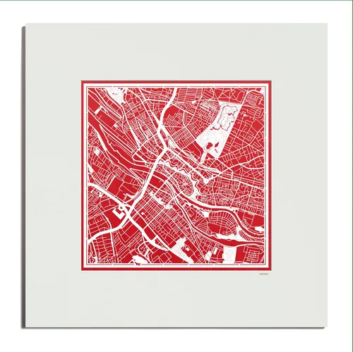 Vista 103 de O3 Design Studio Mapa de corte de papel de París, color negro mate, 20 x 20 pulgadas, arte en papel