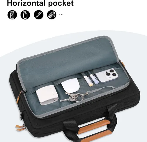 Vista 6 de MOSISO Laptop Bag for Men, Computer Bags Laptop Briefcase Bag with Trolley Sleeve&Front Rectangle&Horizontal Pockets