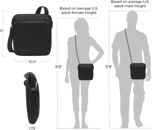 Vista 2 de Travelon - Bolsa bandolera, antirobo, S, Negro), 43126 500