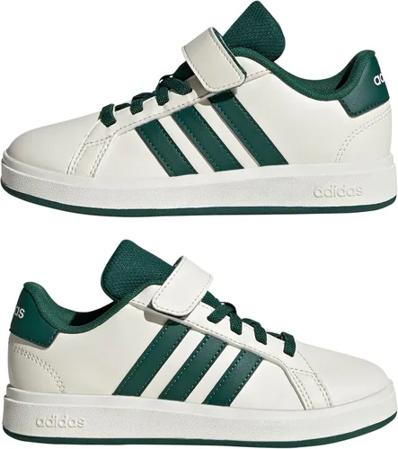 Vista 6 de adidas Grand Court 2.0 - Tenis unisex para niños con encaje elástico y correa