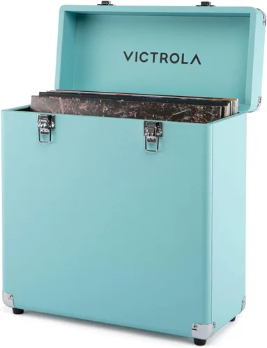 Vista 12 de Victrola Collector – Estuche de almacenamiento para discos de vinilo – Capacidad para más de 30 discos de vinilo para tocadiscos, hardware