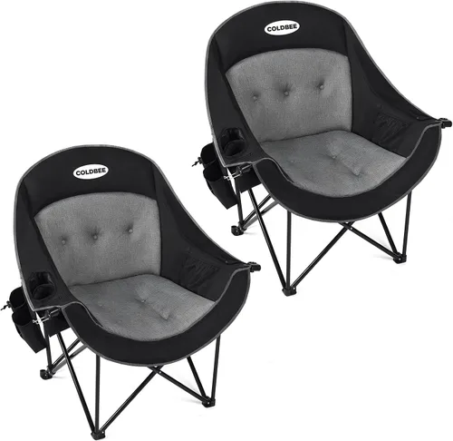 Vista 12 de Silla de camping térmica de gran tamaño, acolchado resistente Negro azabache