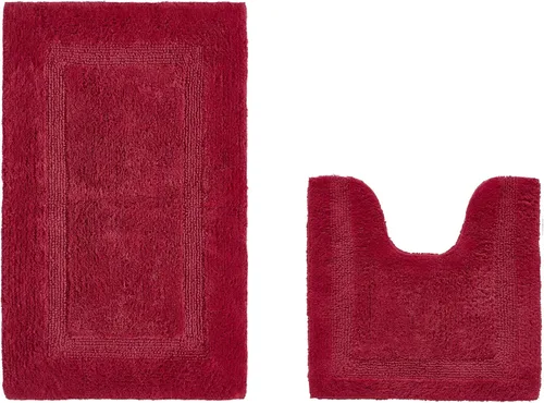 Vista 42 de Better Trends - Juego de 2 alfombras de baño 100% algodón, extra suaves, con borlas, de 17" x 24", alfombra de baño superabsorbente y reversible