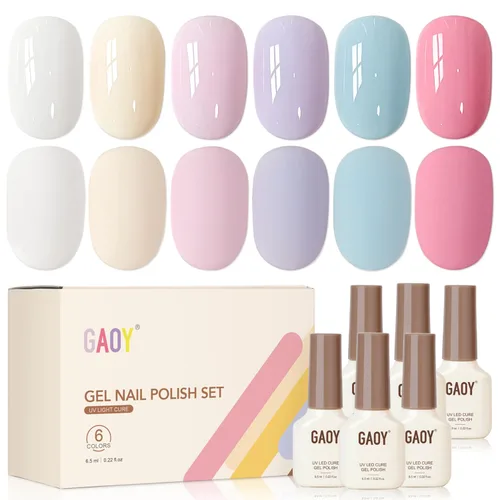 Vista 24 de GAOY Berry Collection - Esmalte de uñas en gel, color rosa intenso, borgoña, rojo, cereza y magenta, kit de esmalte de uñas para manicura de salón