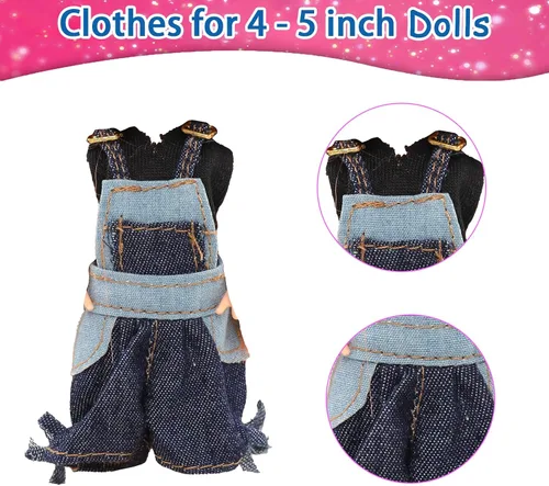 Vista 6 de BARWA Ropa de muñeca de 4 pulgadas, ropa de moda para muñecas de 4 y 5 pulgadas