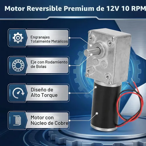 Vista 7 de DC alta velocidad de torsión reduce motor eléctrico reversible motor de engranaje 0.315 in eje (12V 10RPM)