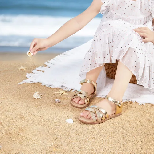 Vista 2 de Felix & Flora Sandalias para niña Zapatos de vestir de verano para niña, ligeros, puntera abierta, playa, vacaciones