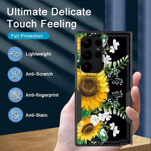 Vista 89 de Funda para Galaxy A14 5G, resistente de doble capa híbrida de policarbonato duro, goma suave, a prueba de golpes, funda protectora resistente