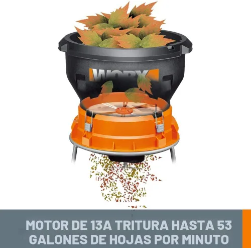 Vista 3 de Worx WG430 - Trituradora eléctrica de hojas, sin aspas, plegable (13 A)