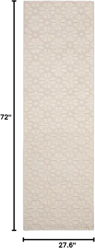 Vista 2 de SAFAVIEH Vermont Collection - Alfombra de pasillo, 2 pies 3 pulgadas x 6 pies, color marfil, lana hecha a mano, ideal para zonas de alto tráfico