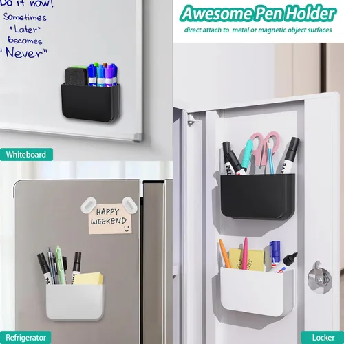 Vista 6 de Freewindo Magnetic Remote Control Holder Wall Mount, 2 Pack TV Remote Holder Wall Mount, Magnetic Pen Holders for Refrigerator, Whiteboard Marker