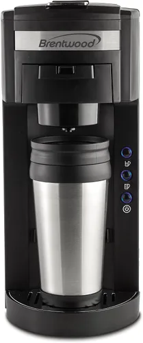 Vista 2 de Brentwood TS-114 Cafetera con taza de viaje, K-Cup Single Serve, Negro
