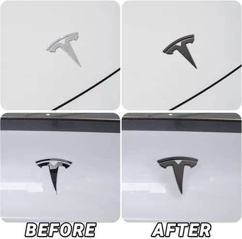 Vista 7 de Accesorios de emblema para Tesla Model 3 Logo Sticker 2023 2022-2017 Model 3 Calcomanías (negro)