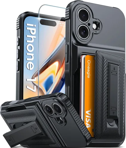 Vista 13 de Oneagle Funda tipo cartera para iPhone 16 Pro Max con tarjetero y soporte