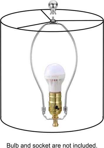 Vista 6 de PATIKIL Kit de arpa de lámpara de 6 pulgadas con remate, 1 juego de soporte de sombra desmontable, accesorios de iluminación de bricolaje