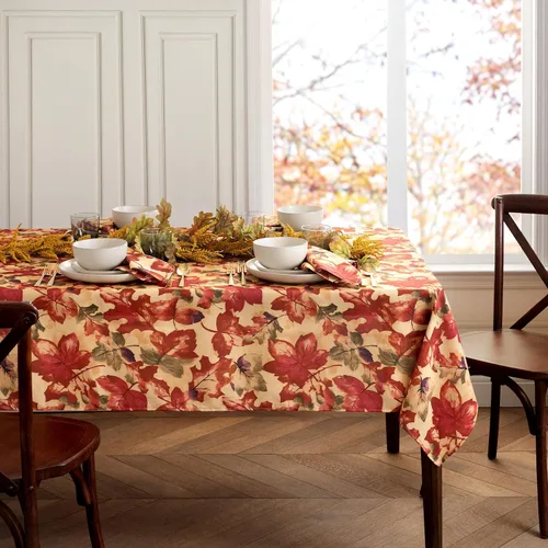 Vista 2 de Elrene Home Fashions Mantel Estampado Festival de Cosecha de Otoño, 52" x 70", Oblongo