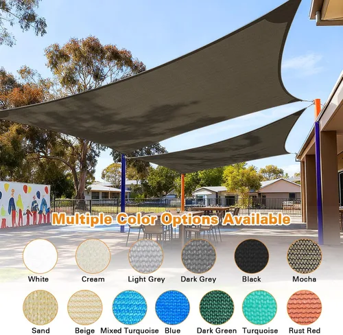 Vista 9 de Artpuch Toldo parasol rectangular de 4 x 4 pies, color moca, con bloqueo de rayos UV, permeable, para exteriores, patio trasero