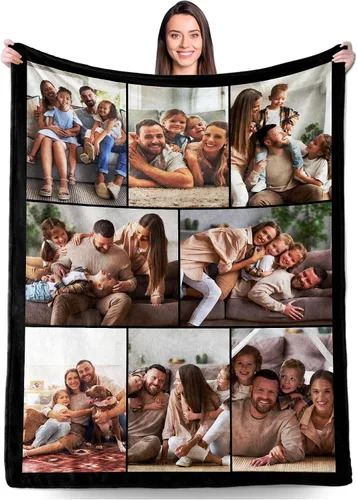 Vista 11 de Regalos personalizados para novio, novia, regalo personalizado para marido y esposa, mantas personalizadas con imágenes, manta de fotos
