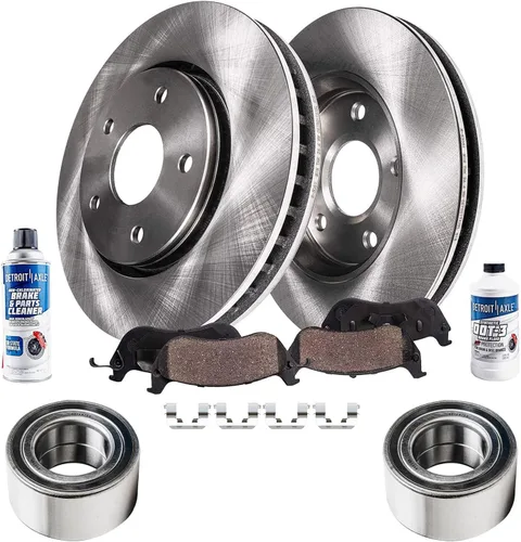 Vista 23 de Detroit Axle - Rotores de freno para Nissan NV2500 NV3500 NV1500 NV1500 2012-2021, repuesto de rotores de freno de disco: rotor delantero de 14.17