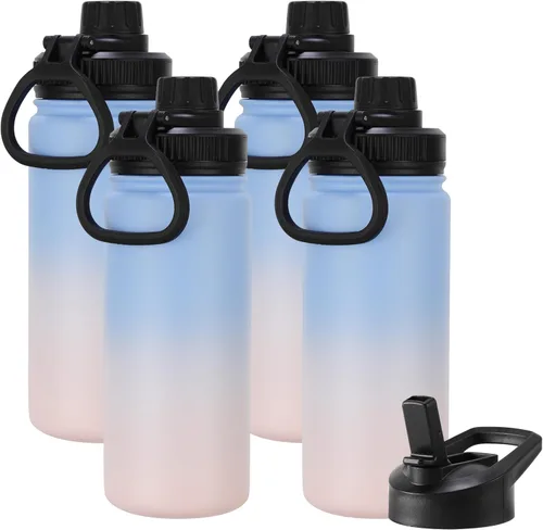 Vista 55 de DOMICARE Botella de agua para niños de 16 onzas para la escuela, de acero inoxidable, con aislamiento al vacío de doble pared, botella de agua