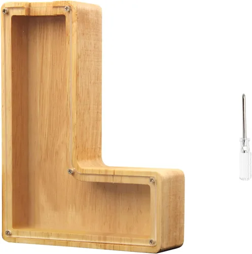 Vista 10 de TAONE Alcancía personalizada para niños, con grabado láser y letras de madera personalizadas