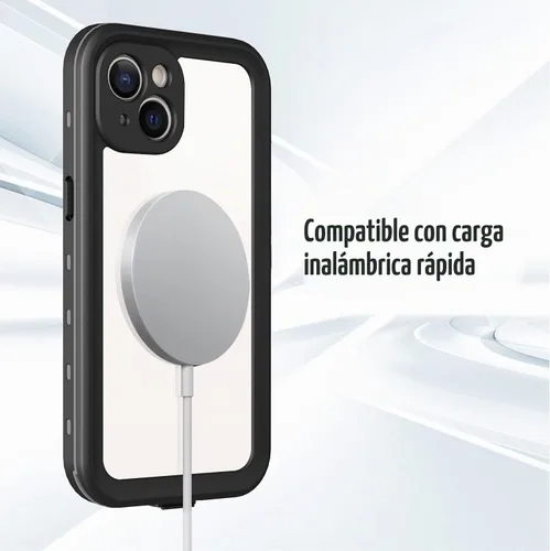 Vista 7 de Funda para teléfono impermeable Compatible con iPhone 13, Funda de teléfono a prueba de agua, golpes y polvo IP68 con protector de pantalla Negro