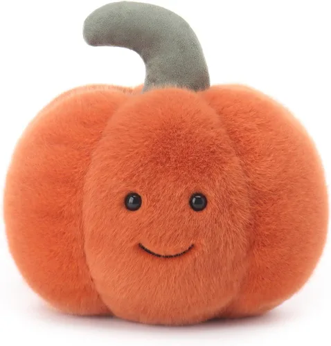 Vista 9 de Apricot Lamb Juguetes de verduras, peluches de calabaza fresca, animal de peluche suave, perfecto para niños (calabaza naranja, 4.5 pulgadas)