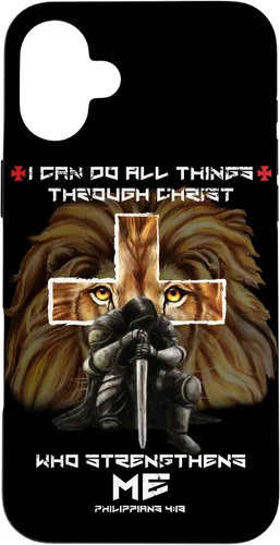 Vista 24 de Fundas para iPhone 11 Christian Phone Cases Men Bible Verse Philippians 4:13 Lion Case