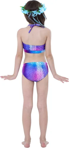 Vista 7 de Kakawayi traje de baño de 3 piezas diseño de cola de sirena para niñas