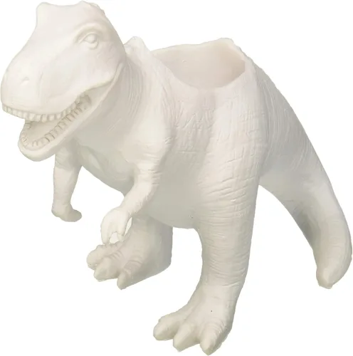 Vista 3 de Gift Republic T-Rex - Maceta de dinosaurio divertida para plantas pequeñas, decoración de dormitorio con temática de dinosaurio y accesorio