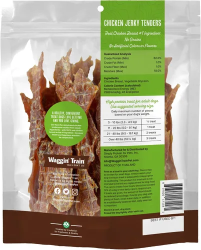 Vista 2 de Waggin' Train Golosinas de pollo para perros, hechas con pechugas de pollo 100% reales, solo dos ingredientes naturales, gran golosina para perros