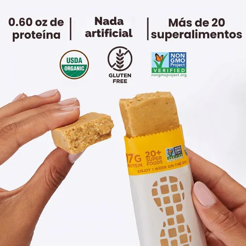 Vista 4 de Perfect Bar - Barra de proteína refrigerada original, mantequilla de maní, barra de 2.5 onzas, 8 unidades (paquete de 3) Nada artificial, barras