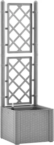 Vista 11 de vidaXL Cama elevada para jardín con enrejado, cama elevada para flores y plantas, maceta con orificio de drenaje, uso en exteriores e interiores