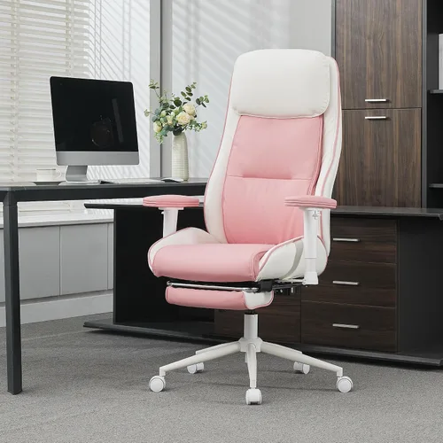 Vista 9 de High Back Office Desk Chair,Ergonomic Reclining Office Chair,Modern Swivel Computer Chair,Leather Chair with Lumbar Support (Black)