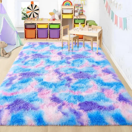 Vista 59 de Foxmas Alfombras de Área Suaves y Esponjosas para Dormitorio, Habitación de los Niños, Alfombra de Guardería de Felpa Peluda, Alfombras Peludas
