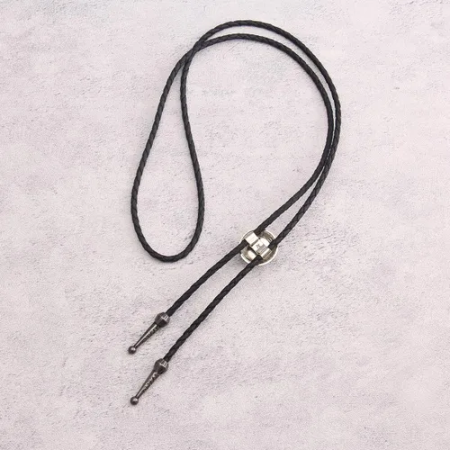 Vista 105 de Jeilwiy Corbata de bolo para hombre, corbata de vaquero occidental, collar de corbata de bolo dorado, corbata de cuero, corbata de Halloween