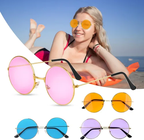 Vista 6 de CHRORINE Gafas de sol hippie de colores surtidos para mujer