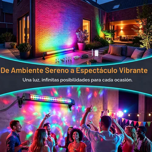 Vista 3 de Luz de pared RGB para exteriores, enchufable, 120 V, 4 pies, IP67, control remoto RF, 1 paquete
