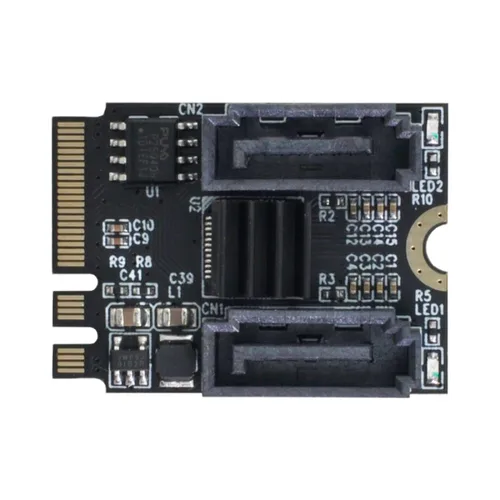 Vista 7 de ChenYang PCIE 3.0 M.2 (A+E Key) a 2 SATA 3.0 Adaptador de tarjeta de extensión para tarjeta de disco duro SATA de la placa base Extensión del puerto