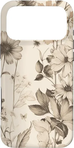 Vista 22 de Aesthetic Minimalist Wildflowers Women Floral Neutral Cream Case for iPhone 17